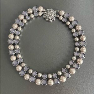 Elegant Banana Republic Pearl and Silver Necklace